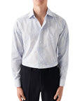 Eton - Light Blue Patchwork Contemporary Fit Twill Shirt L/S SHIRTS Eton