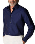 Eton - Navy Double-E Print Jacquard Slim Fit Shirt L/S SHIRTS Eton