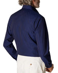 Eton - Navy Double-E Print Jacquard Slim Fit Shirt L/S SHIRTS Eton