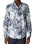 Eton - Navy Floral Print Cotton-Tencel™ Slim Fit Shirt L/S SHIRTS Eton