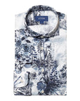Eton - Navy Floral Print Cotton-Tencel™ Slim Fit Shirt L/S SHIRTS Eton