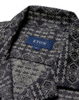 Eton - Navy Geometric Jacquard Denim Resort Shirt S/S SHIRTS Eton