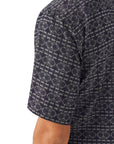 Eton - Navy Geometric Jacquard Denim Resort Shirt S/S SHIRTS Eton