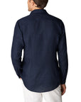 Eton - Navy Italian Linen Slim Fit Shirt L/S SHIRTS Eton