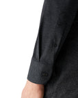 Eton - Navy Mélange Four-Way Stretch Slim Fit Shirt L/S SHIRTS Eton
