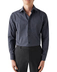 Eton - Navy Medallion Print Signature Twill Contemporary Fit Shirt L/S SHIRTS Eton