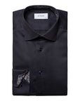 Eton - Navy Paisley Trim Signature Twill Slim Fit Shirt L/S SHIRTS Eton