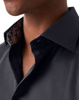Eton - Navy Paisley Trim Signature Twill Slim Fit Shirt L/S SHIRTS Eton