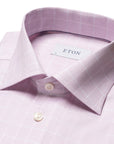 Eton - Pink Checked Signature Twill Slim Fit Shirt L/S SHIRTS Eton
