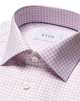Eton - Pink Houndstooth King Twill Contemporary Fit Shirt L/S SHIRTS Eton