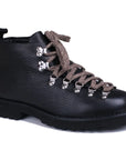 Fracap - Black Leather M120 Handmade Fur Lined Boots SHOES Fracap