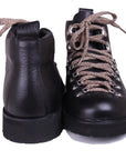 Fracap - Black Leather M120 Handmade Fur Lined Boots SHOES Fracap