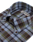 Robert Old - Green Herringbone Check Flannel Long Sleeve Shirt L/S SHIRTS Robert Old