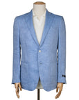 Robert Old - Light Blue Loro Piana Herringbone Linen Jacket JACKETS Robert Old