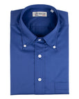 Robert Old - Blue Cotton Twill Long Sleeve Shirt L/S SHIRTS Robert Old