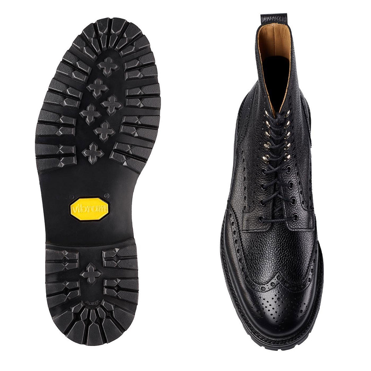 Crockett & Jones - Islay Black Scotch Grain Derby Boots SHOES Crockett & Jones