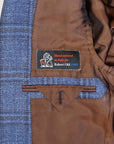 Robert Old - Blue & Brown Check Loro Piana Wool Silk Linen Jacket JACKETS Robert Old