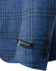 Robert Old - Blue & Brown Check Loro Piana Wool Silk Linen Jacket JACKETS Robert Old