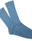 Robert Old - Lapis Blue Ribbed Cashmere Blend Socks SOCKS Robert Old