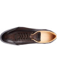 Santoni - Dark Brown Leather Low Top Sneakers SHOES Santoni