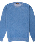 Moorer - China Blue ‘Frankie’ Vanisé Knit Crew Neck Sweater KNITWEAR MooRER