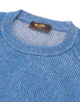 Moorer - China Blue ‘Frankie’ Vanisé Knit Crew Neck Sweater KNITWEAR MooRER