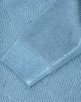 Moorer - Cyan ‘Terni’ Wave Knit Half-Zip Wool Sweater KNITWEAR MooRER