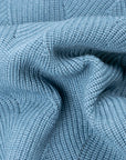 Moorer - Cyan ‘Terni’ Wave Knit Half-Zip Wool Sweater KNITWEAR MooRER