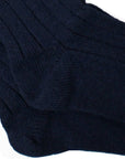 Robert Old - Navy Ribbed Cashmere Blend Socks SOCKS Robert Old