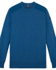 Paul & Shark - Aqua Wool Crew Neck with Typhoon Details KNITWEAR Paul & Shark