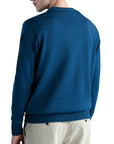 Paul & Shark - Aqua Wool Crew Neck with Typhoon Details KNITWEAR Paul & Shark
