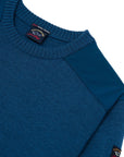 Paul & Shark - Aqua Wool Crew Neck with Typhoon Details KNITWEAR Paul & Shark