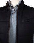 Robert Old - Navy 100% Cashmere Lightweight Padded Gilet BLOUSONS Robert Old