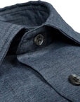 Robert Old - Charcoal Grey Pure Italian Linen Long Sleeve Shirt L/S SHIRTS Robert Old