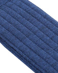 Robert Old - Blue Melange Wool Ribbed Socks SOCKS Robert Old