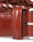 Robert Old - Brown Woven Leather Belt BELTS/BRACES Robert Old