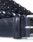 Robert Old - Navy Woven Leather Belt BELTS/BRACES Robert Old