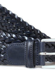 Robert Old - Navy Woven Leather Belt BELTS/BRACES Robert Old