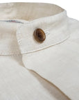 Robert Old - Beige Pure Italian Linen Tunic Collared Long Sleeve Shirt L/S SHIRTS Robert Old