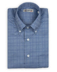 Robert Old - Blue Twill Check Flanello Junior Cotton Long Sleeve Shirt L/S SHIRTS Robert Old