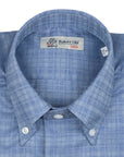 Robert Old - Blue Twill Check Flanello Junior Cotton Long Sleeve Shirt L/S SHIRTS Robert Old