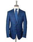 Robert Old - Blue Windowpane Check Super 150’s Virgin Wool Suit SUITS Robert Old
