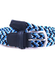 Robert Old - Blue Woven Textile Stretch Belt BELTS/BRACES Robert Old