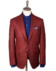 Robert Old - Brick Red Overcheck Wool & Cashmere Jacket JACKETS Robert Old