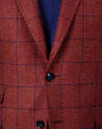 Robert Old - Brick Red Overcheck Wool & Cashmere Jacket JACKETS Robert Old