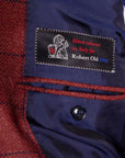 Robert Old - Brick Red Overcheck Wool & Cashmere Jacket JACKETS Robert Old