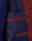 Robert Old - Brick Red Overcheck Wool & Cashmere Jacket JACKETS Robert Old