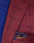 Robert Old - Brick Red Overcheck Wool & Cashmere Jacket JACKETS Robert Old