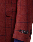 Robert Old - Brick Red Overcheck Wool & Cashmere Jacket JACKETS Robert Old
