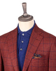 Robert Old - Brick Red Overcheck Wool & Cashmere Jacket JACKETS Robert Old